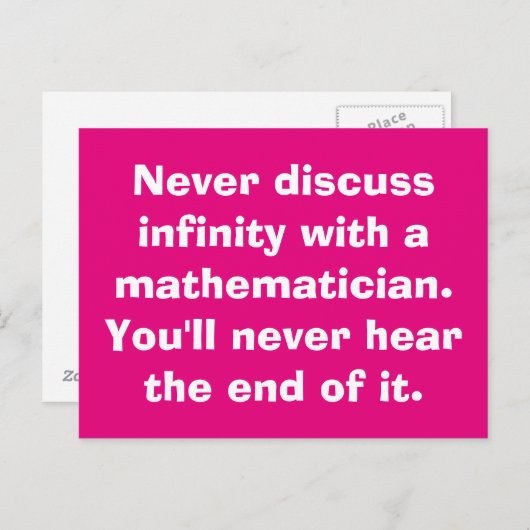 Briefkaarten voor oneindige Wiskunde (Voorkant / Achterkant)