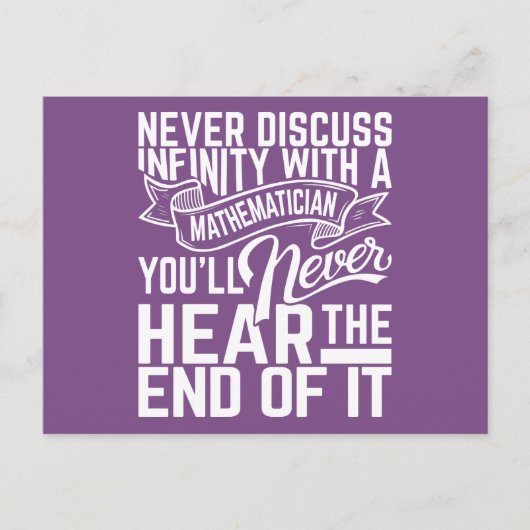 Briefkaarten voor oneindige Wiskunde (Voorkant)