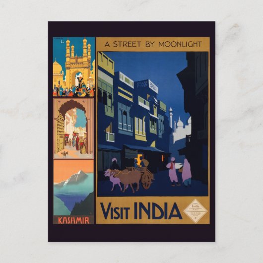 Briefkaarten voor reisaffiches in India (Voorkant)