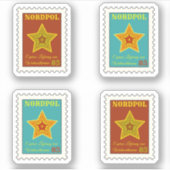 Briefmarken vom Weihnachtsmann Sticker (Voorkant)