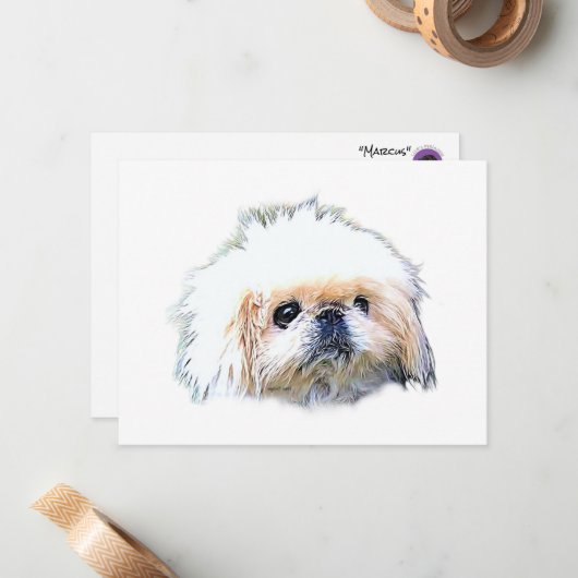 Briefpapier blanco briefkaarten met Marcus (Voorkant / Achterkant in situ)