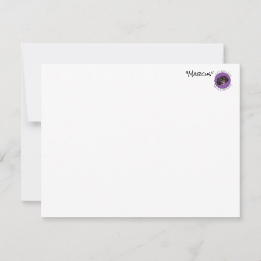 Briefpapier blanco briefkaarten met Marcus (Achterkant)
