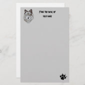 Briefpapier gestyliseerd Wolf Head (Voorkant / Achterkant)