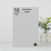 Briefpapier gestyliseerd Wolf Head (Staand voorkant)