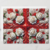 Briefpapier met Engels rozenontwerp (Voorkant / Achterkant)