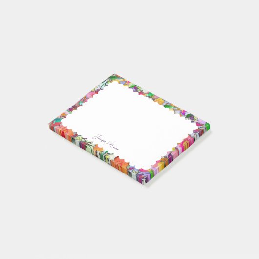 briefpapier met geschulpte bloemenrand post-it® notes (Schuin)