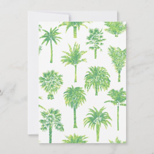 Briefpapier met palmboom en monogram kaart (Achterkant)