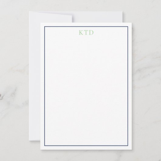 Briefpapier met palmboom en monogram kaart (Voorkant)