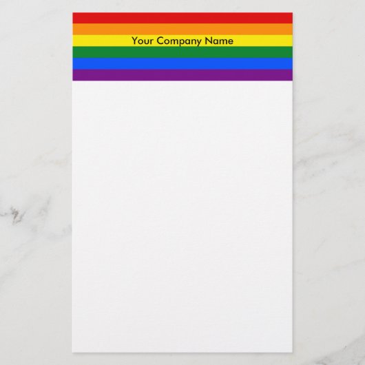 Briefpapier met regenboog LGBT vlag (Voorkant)