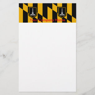 Briefpapier met vlag van Baltimore, Maryland, Vere