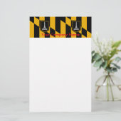 Briefpapier met vlag van Baltimore, Maryland, Vere (Staand voorkant)