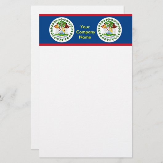 Briefpapier met vlag van Belize (Voorkant / Achterkant)