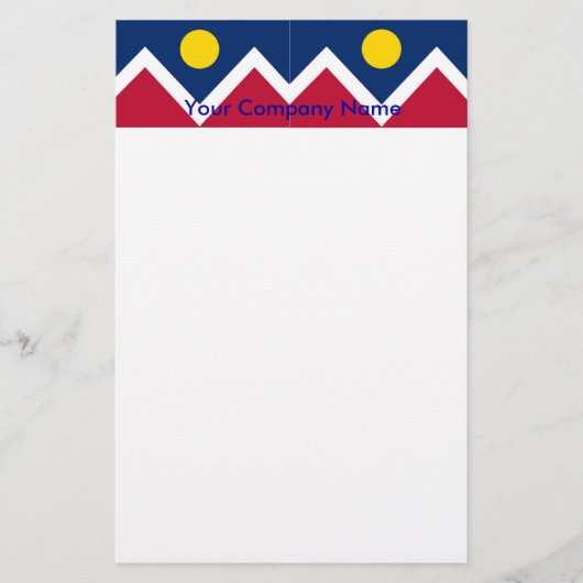 Briefpapier met vlag van Denver, Colorado (Voorkant)