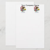 Briefpapier met vlag van Illinois (Voorkant / Achterkant)