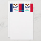 Briefpapier met vlag van Iowa (Voorkant / Achterkant)