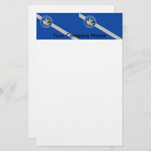 Briefpapier met vlag van Las Vegas, Nevada, Vereni (Voorkant / Achterkant)