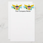 Briefpapier met vlag van Maagdeneilanden, V.S.A. (Voorkant / Achterkant)