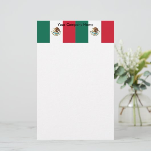 Briefpapier met vlag van Mexico (Staand voorkant)