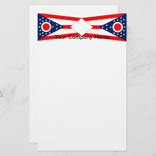 Briefpapier met vlag van Ohio (Voorkant / Achterkant)