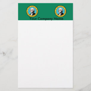 Briefpapier met vlag van Washington