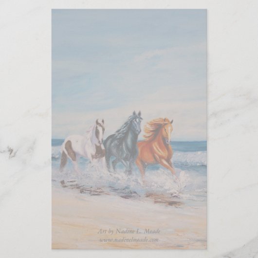 Briefpapier, paarden in het surf briefpapier (Voorkant)