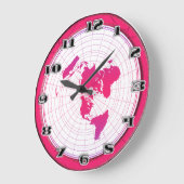 Briefpapier platte aardpaden van de wereld grote klok (Hoek)