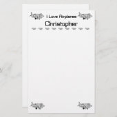 Briefpapier van het vliegtuig (Voorkant / Achterkant)