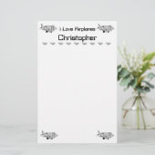 Briefpapier van het vliegtuig (Staand voorkant)