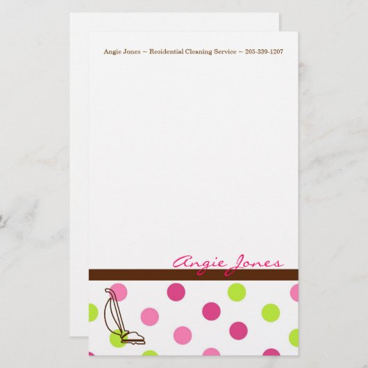 Briefpapier voor schoonmaakservice (Voorkant / Achterkant)