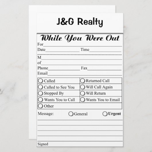 briefpapier voor zakelijke doeleinden (Voorkant / Achterkant)