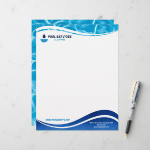 Briefpapier voor zwembadbedrijven Zwembaden Briefhoofd