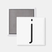 Brieftitel "j" Magnet Magneet (Voorkant / Achterkant)