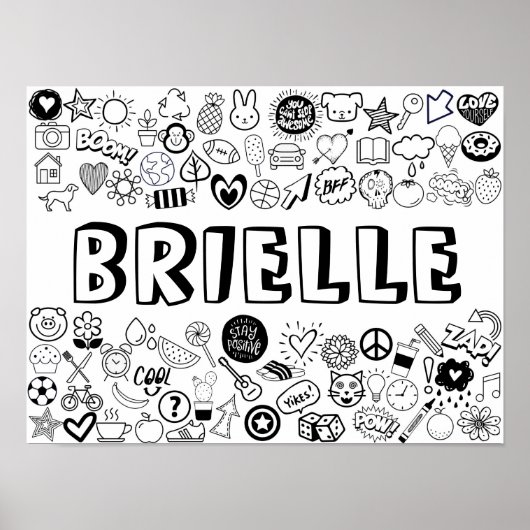 'BRIELLE' Color-it-Yourself-contourontwerp Poster (Voorkant)