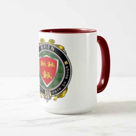 Brien/Bryan Irish Shield Combo Mok 15oz (Voorkant rechts)