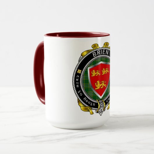 Brien/Bryan Irish Shield Combo Mok 15oz (Voorkant links)