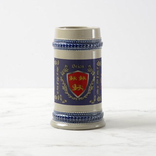 Brien/Bryan Irish Shield Griffin Stein Bierpul (Center)