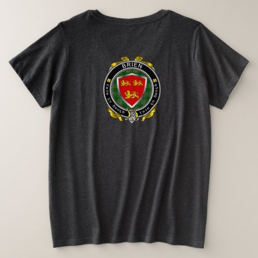 Brien/Bryan Irish Shield Vrouwen Plus T-shirt (Design achterkant)