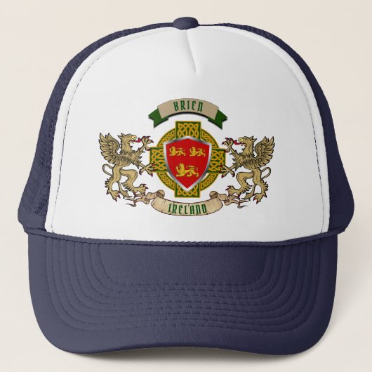 Brien Irish Shield & Griffins Personalized Trucker Pet (Voorkant)