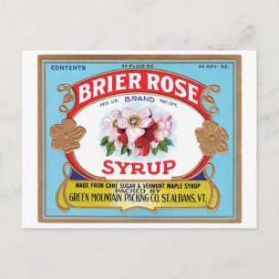 Brier Roos Syrup Etiket Briefkaart