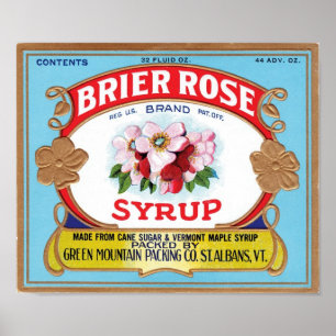 Brier Roos Syrup Etiket Poster