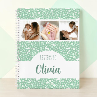 Brieven aan baby mint konijn foto collage notitieboek