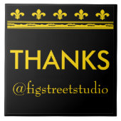 Brieven en nummers zwart en goudkleuren tegeltje (Voorkant)