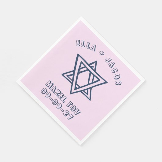 BRIEVEN STAR DAVID Aangepaste JOODSE bruiloft Servet (Hoek)