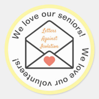 Brieven tegen isolatie ronde sticker