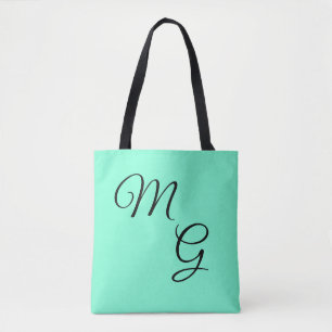 Brieven van genade: zwart op Mint Green Draagtas