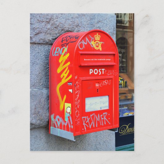 Brievenbus in Kopenhagen, Denemarken Briefkaart (Voorkant)