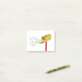 Brievenbus met vliegletters post-it® notes (Op bureau)
