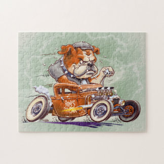 Brigade botten - Bulldog in Hot Rod - Cartoon Legpuzzel