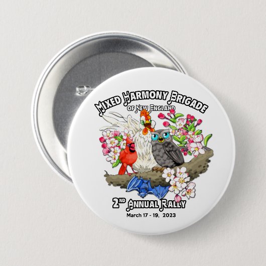 Brigade van New England, gemengd Ronde Button 7,6 Cm (Voorkant /achterkant)