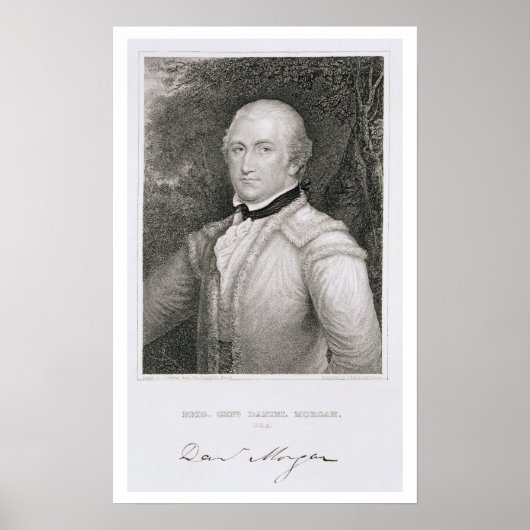 Brigadegeneraal Daniel Morgan (1736-1802) engrav Poster (Voorkant)